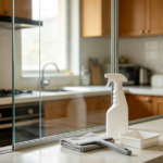 Cleaning of glass doors and partitions