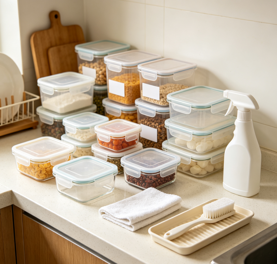 32 Organization and cleaning of kitchen storage jars and airtight containers - Image 1