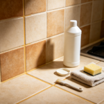 Surface cleaning of kitchen tile grout lines