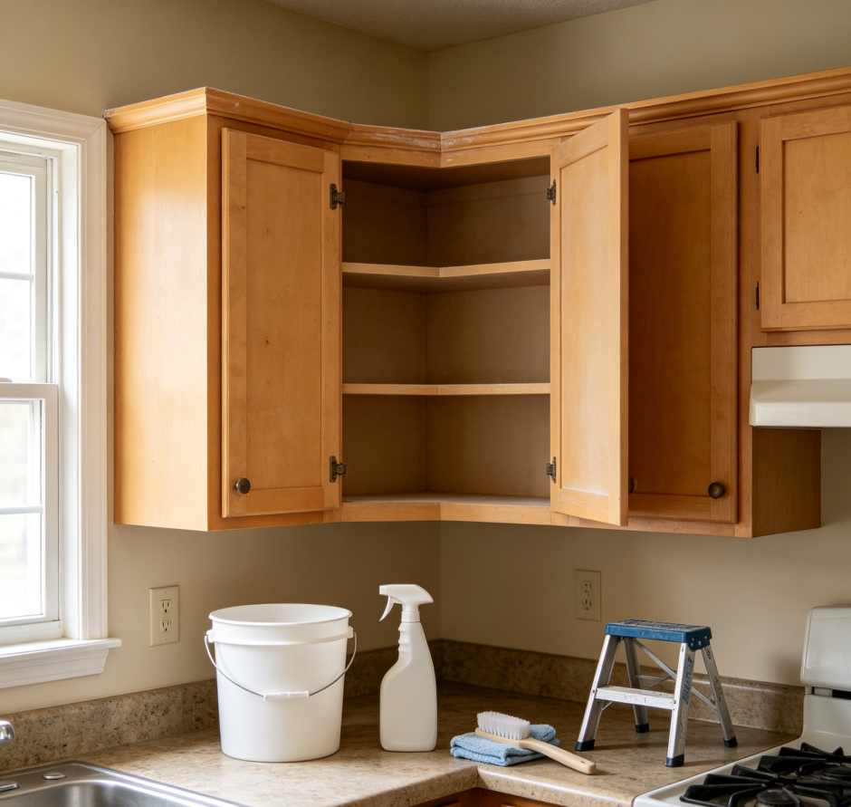 34 Cleaning of the tops of overhead cabinets and high-level shelves - Image 1