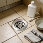 Cleaning of kitchen floor drains and surrounding areas